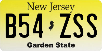 NJ license plate B54ZSS