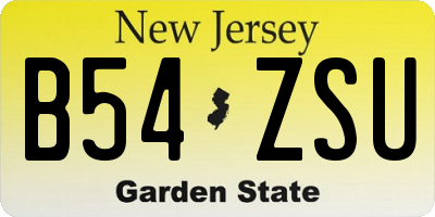 NJ license plate B54ZSU