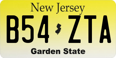 NJ license plate B54ZTA