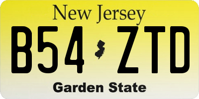 NJ license plate B54ZTD