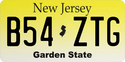NJ license plate B54ZTG
