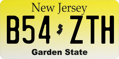 NJ license plate B54ZTH