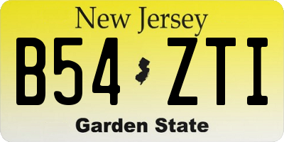 NJ license plate B54ZTI