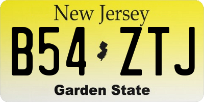 NJ license plate B54ZTJ