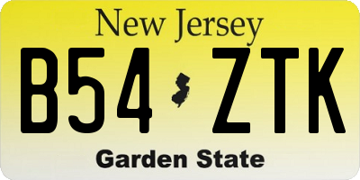 NJ license plate B54ZTK