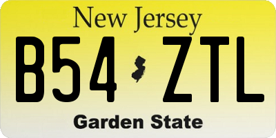 NJ license plate B54ZTL