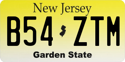 NJ license plate B54ZTM