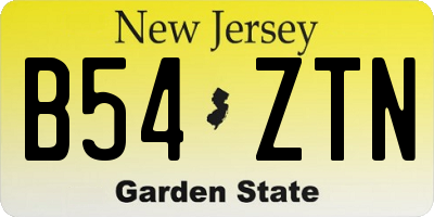 NJ license plate B54ZTN