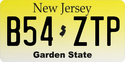 NJ license plate B54ZTP