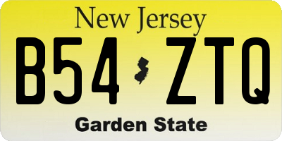NJ license plate B54ZTQ