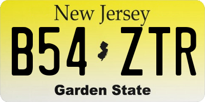 NJ license plate B54ZTR