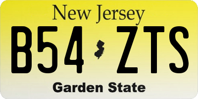 NJ license plate B54ZTS