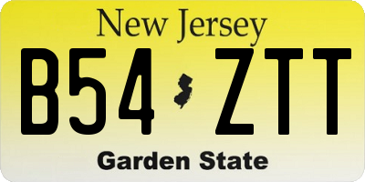 NJ license plate B54ZTT