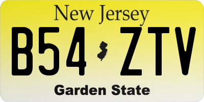 NJ license plate B54ZTV