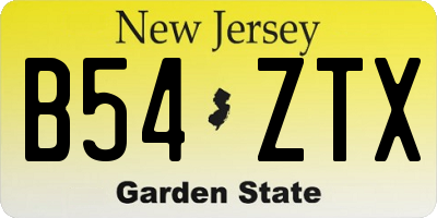 NJ license plate B54ZTX
