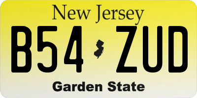 NJ license plate B54ZUD