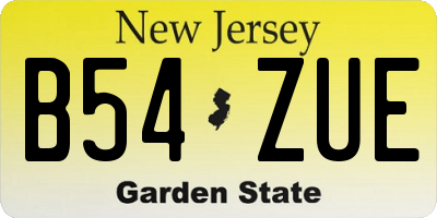 NJ license plate B54ZUE