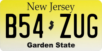 NJ license plate B54ZUG
