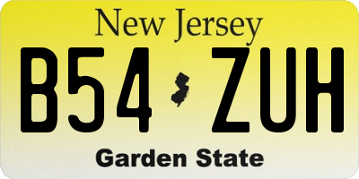 NJ license plate B54ZUH