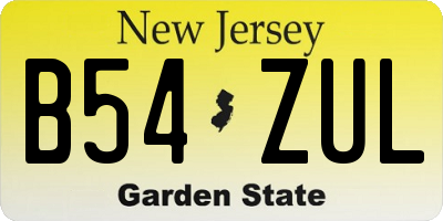 NJ license plate B54ZUL