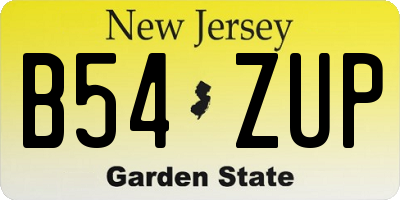 NJ license plate B54ZUP