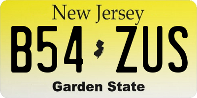 NJ license plate B54ZUS
