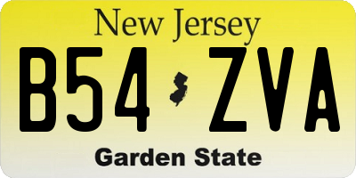 NJ license plate B54ZVA