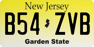 NJ license plate B54ZVB