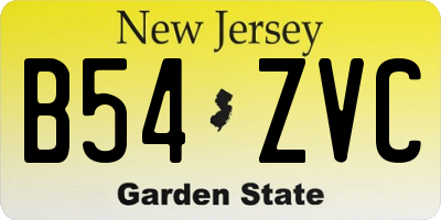 NJ license plate B54ZVC