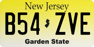 NJ license plate B54ZVE