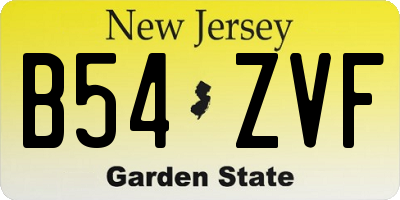 NJ license plate B54ZVF