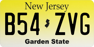 NJ license plate B54ZVG