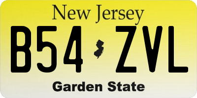 NJ license plate B54ZVL