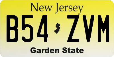 NJ license plate B54ZVM