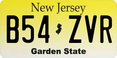NJ license plate B54ZVR