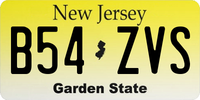 NJ license plate B54ZVS