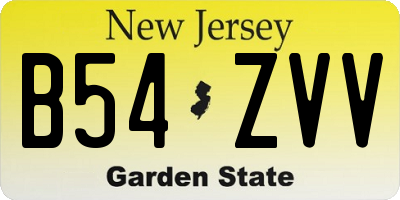 NJ license plate B54ZVV