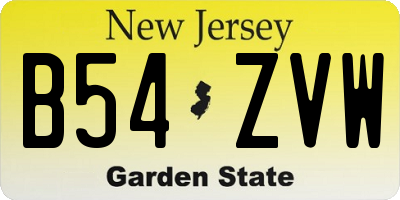 NJ license plate B54ZVW