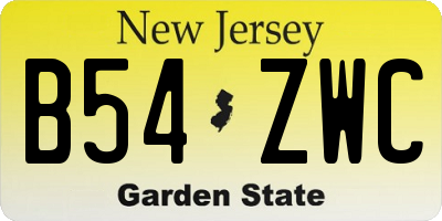 NJ license plate B54ZWC