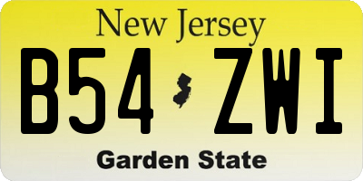NJ license plate B54ZWI