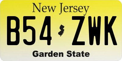 NJ license plate B54ZWK