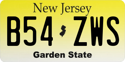 NJ license plate B54ZWS