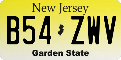 NJ license plate B54ZWV