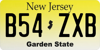 NJ license plate B54ZXB
