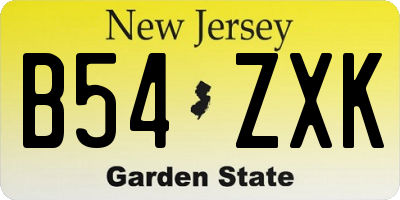 NJ license plate B54ZXK