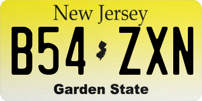NJ license plate B54ZXN