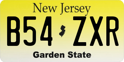 NJ license plate B54ZXR