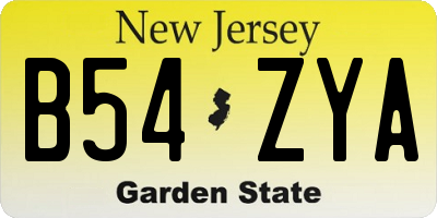 NJ license plate B54ZYA