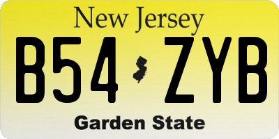 NJ license plate B54ZYB
