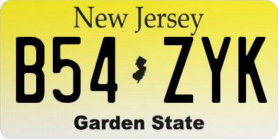NJ license plate B54ZYK